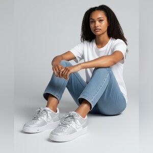 Custom Crystal Rhinestone Nike Air Force 1 – Size 4Y (Brand New, No Flaws)